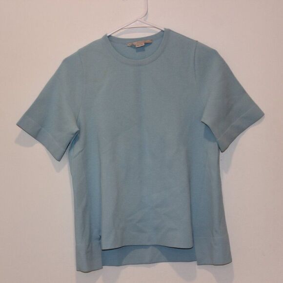 STELLA MCCARTNEY Light Blue  sweater Top with asymmetrical hem Women size 38 ( s - Picture 6 of 14